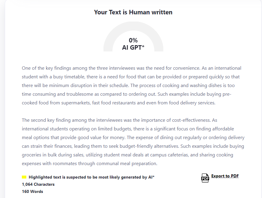 ZeroGPT AI Detection Test Results
